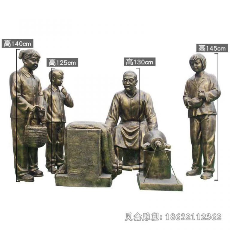 爆米花民俗人物铜雕 (7)