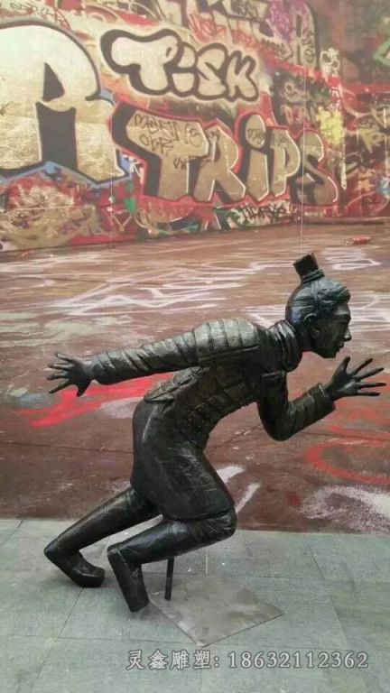 玻璃钢兵马俑雕塑，玻璃钢仿铜人物雕塑 (5)