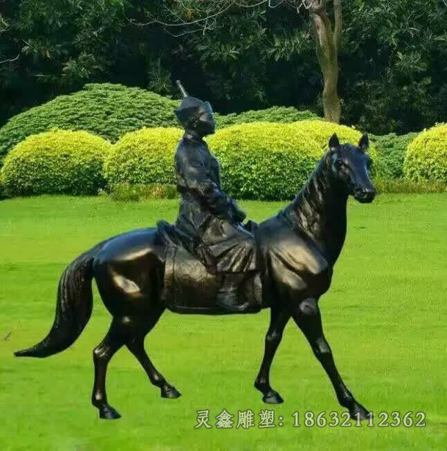公园骑马人物铜雕 (1)
