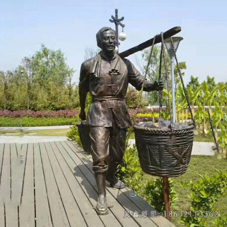 步行街人物雕塑，景观小品铜雕 (1)