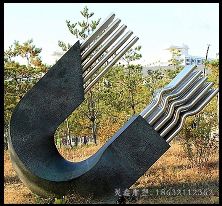 不锈钢u型抽象 公园景观雕塑