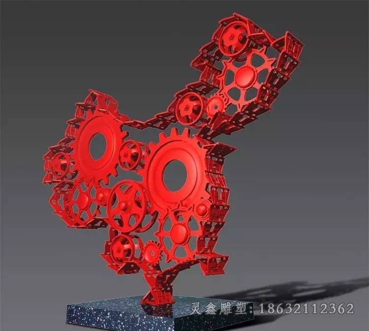 不锈钢齿轮城市雕塑 (2)