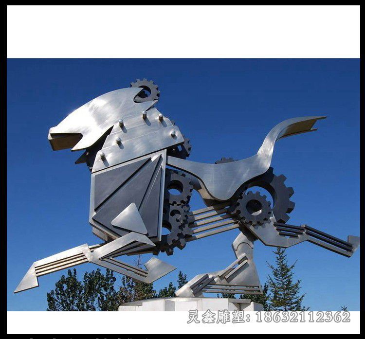 不锈钢齿轮飞马 广场景观雕塑