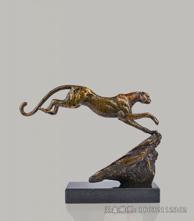 豹子铜雕，动物铜雕 (4)