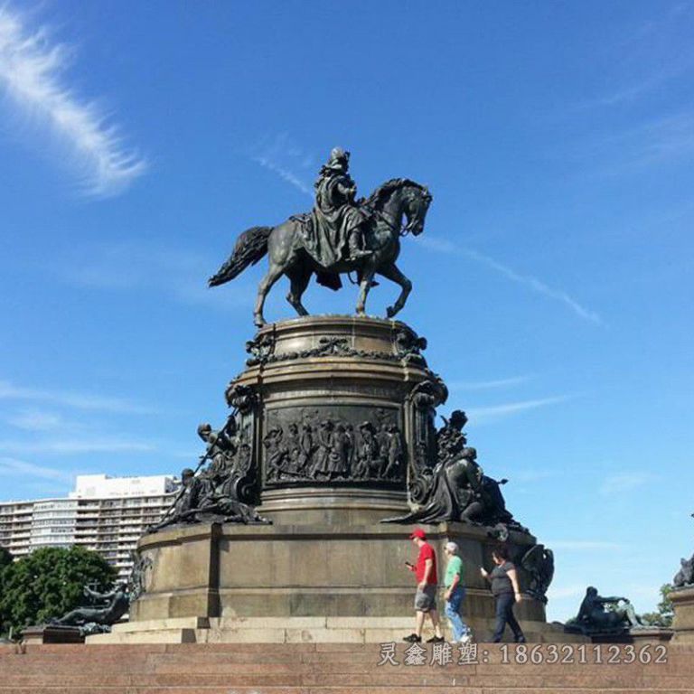 成吉思汗骑马广场景观铜雕 (7)