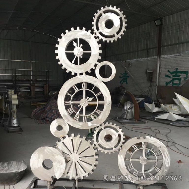 不锈钢齿轮雕塑 (3)