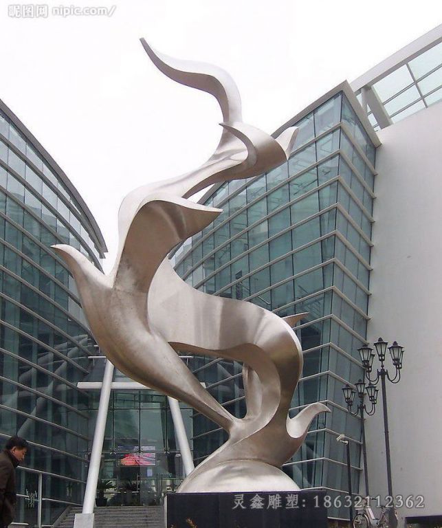 不锈钢抽象大雁，不锈钢抽象鸽子雕塑_看图王
