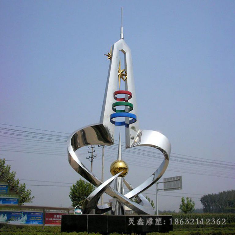 不锈钢抽象雕塑，避雷针雕塑