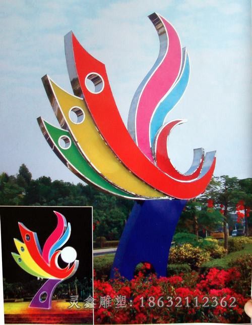 不锈钢抽象雕塑，不锈钢广场雕塑 (2)