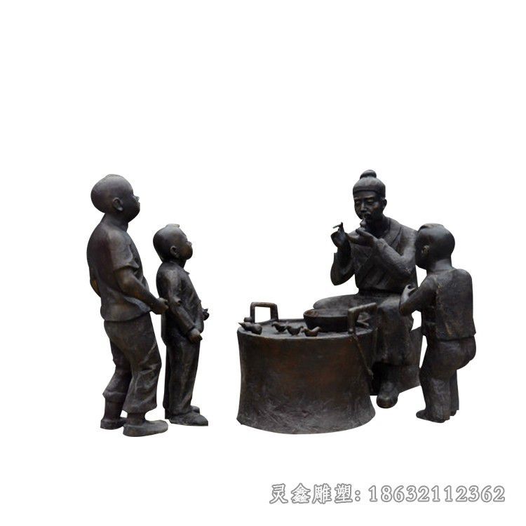 吹糖人民俗人物铜雕 (5)