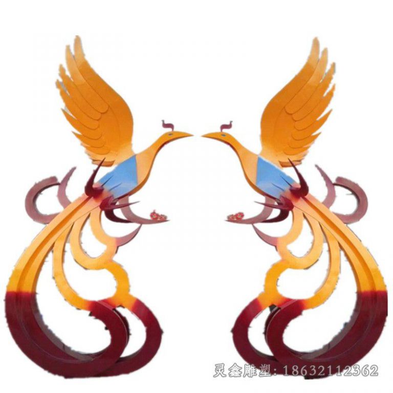 不锈钢抽象凤凰城市园林广场校园装饰大型金属景观雕塑33552