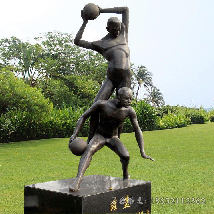 打篮球铜雕，公园景观铜雕 (12)