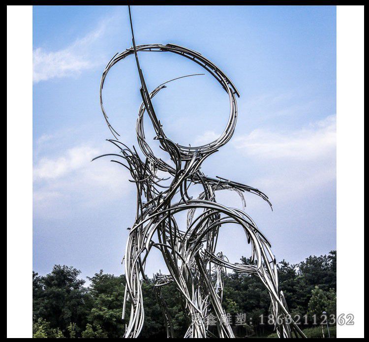 不锈钢抽象鹿 广场景观雕塑