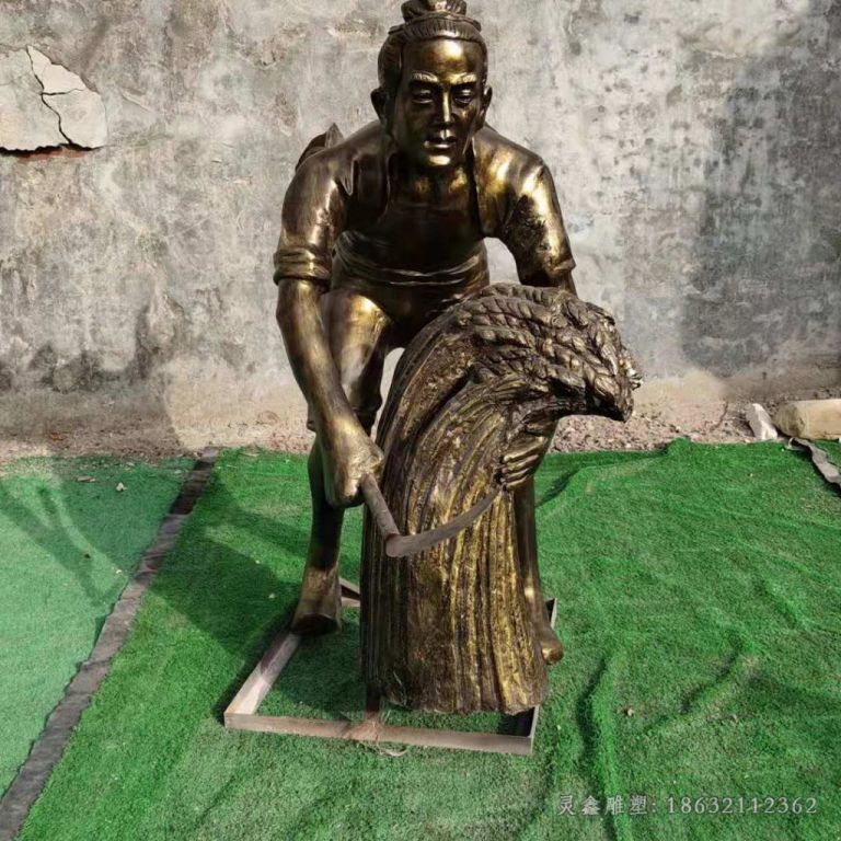 割稻子广场人物景观铜雕 (8)