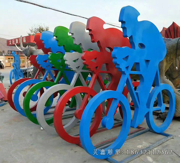 不锈钢抽象赛车剪影雕塑