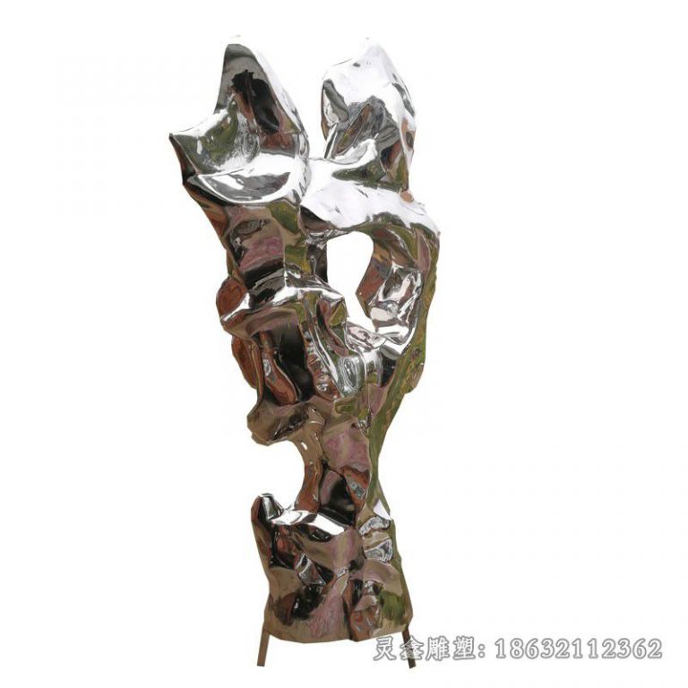 不锈钢抽象太湖石雕塑 (7)