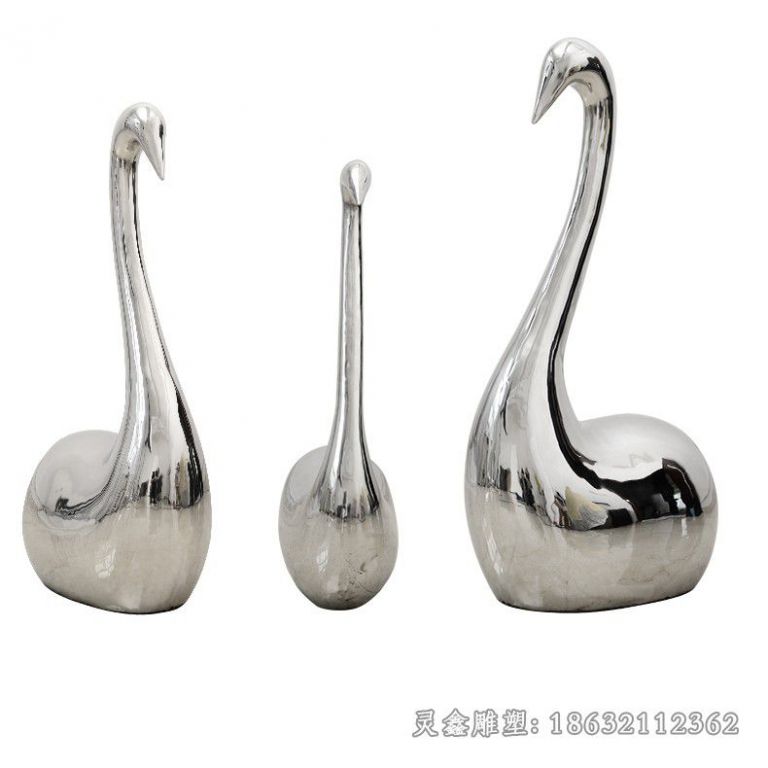 不锈钢抽象天鹅雕塑 (5)