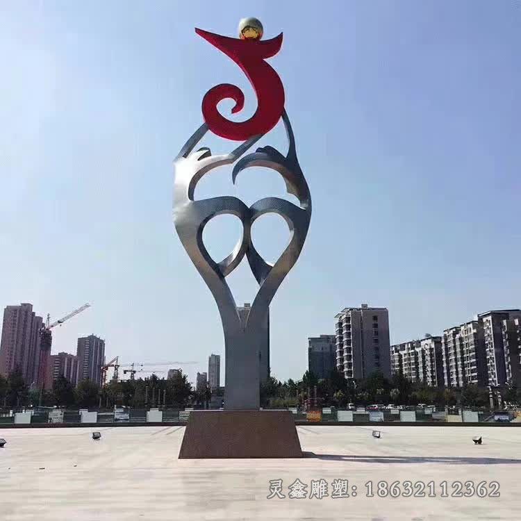 不锈钢抽象跳舞人物雕塑