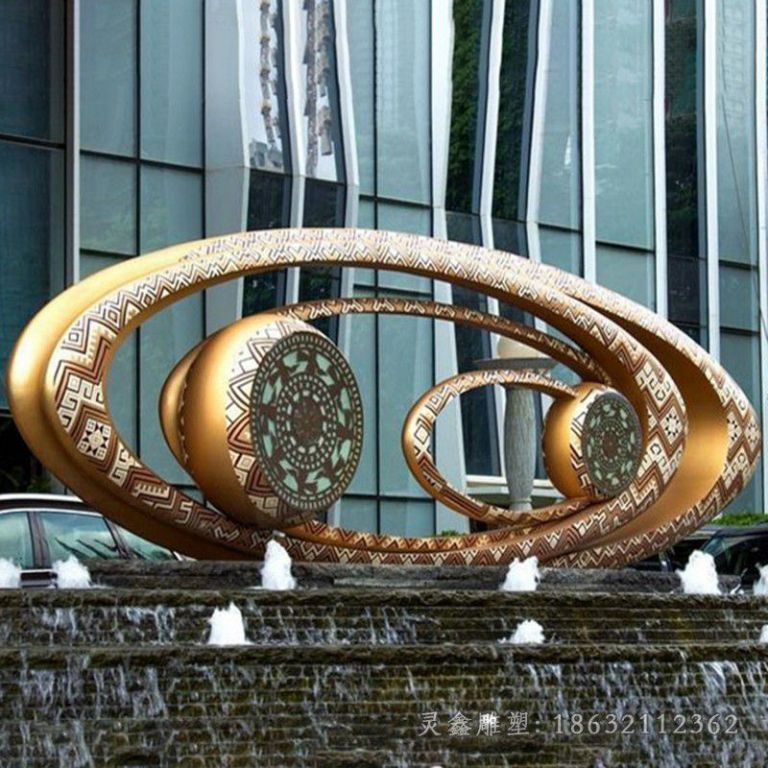 不锈钢抽象眼镜 企业门口雕塑