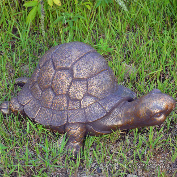 玻璃钢乌龟雕塑，玻璃钢仿铜动物雕塑 (3)