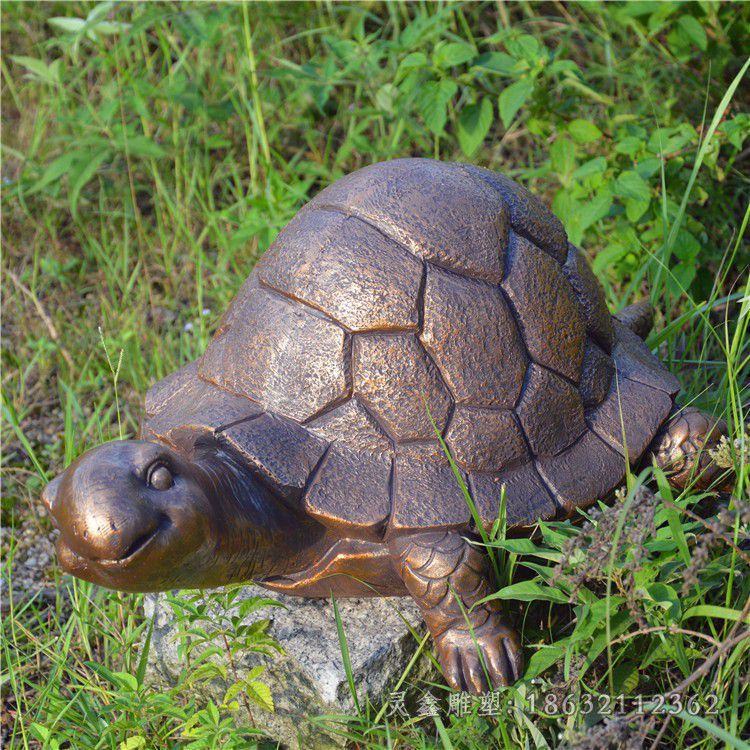 玻璃钢乌龟雕塑，玻璃钢仿铜动物雕塑 (2)