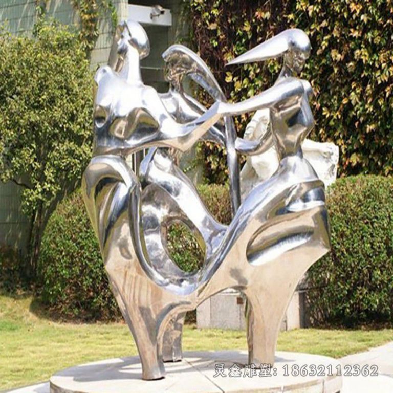 不锈钢抽象跳舞 广场景观雕塑 (1)