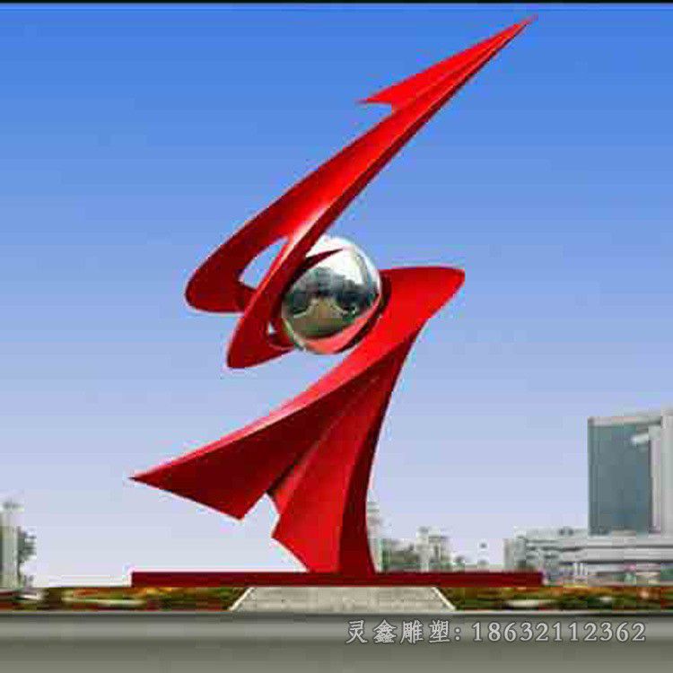 不锈钢抽象艺术雕塑 大型不锈钢公司商场标志建筑雕塑 支持定做22106