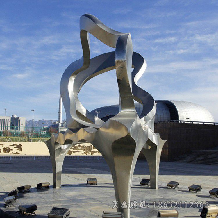 不锈钢抽象艺术雕塑定制镜面镂空金属雕塑园林景观不锈钢雕塑摆件62078