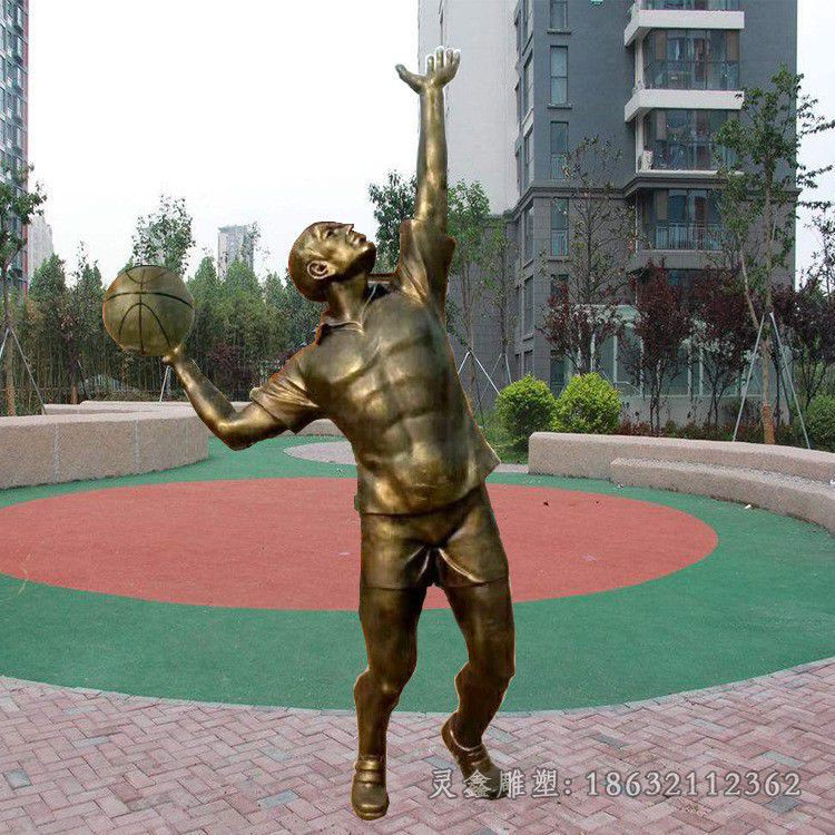 打篮球运动人物铜雕 (1)