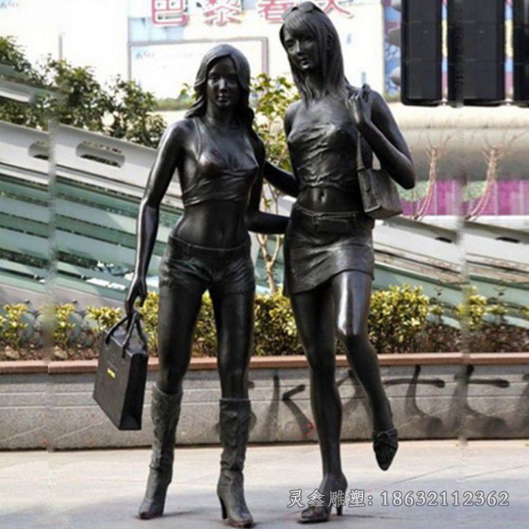 购物商场人物铜雕 (1)