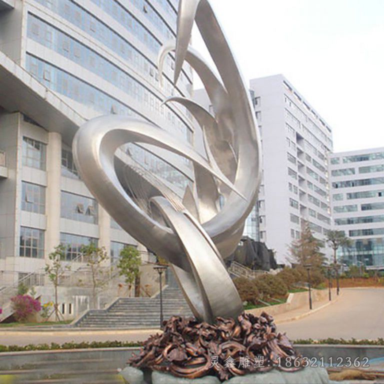 不锈钢海浪 企业景观雕塑