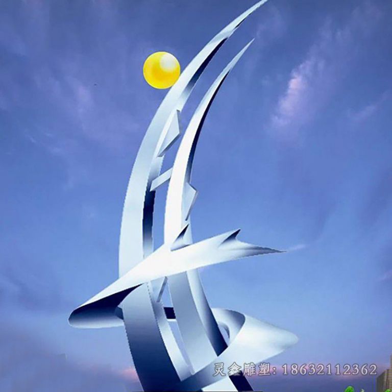 不锈钢海浪 广场景观雕塑 (1)