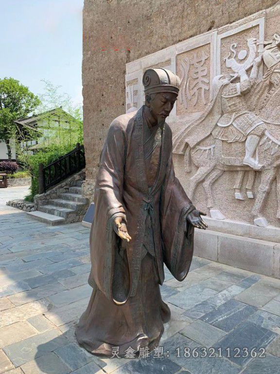古代诸葛亮铜雕