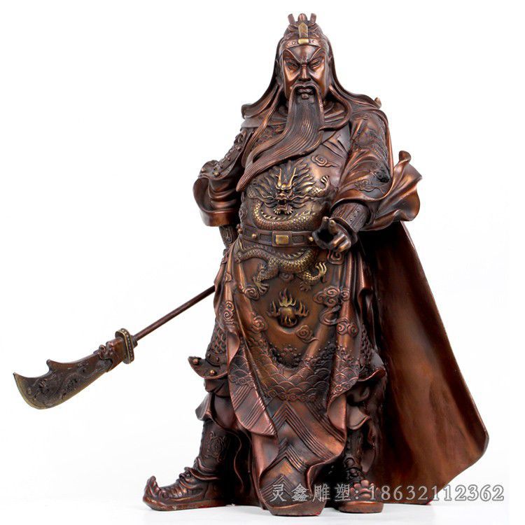 关二爷铜雕，古代人物铜雕