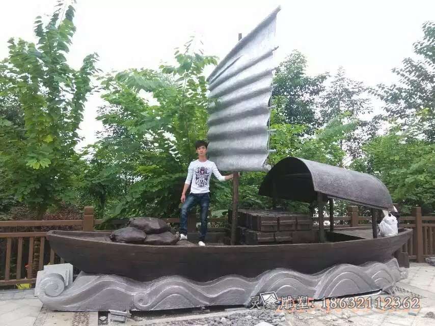 广场帆船铜雕 (5)