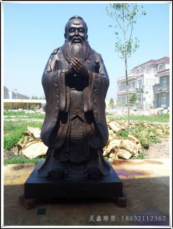 广场景观孔子雕塑摆件 黄铜抽象孔子雕塑摆件 立式孔子雕塑41368