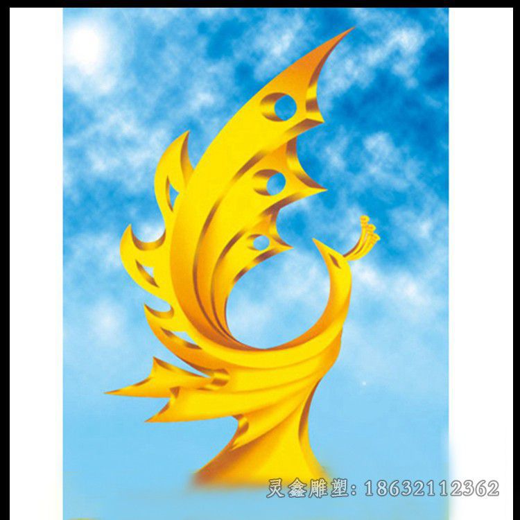 抽象金凤凰不锈钢雕塑