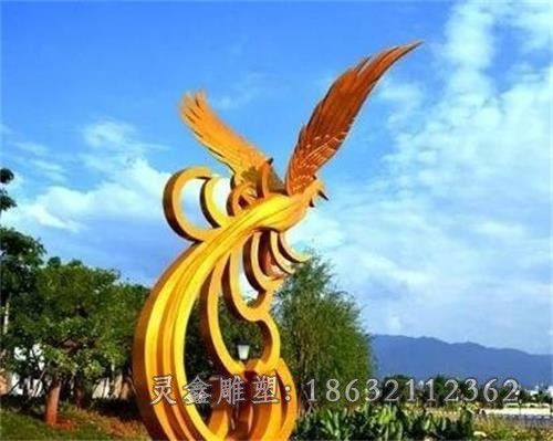 不锈钢凤凰动物雕塑 (19)_看图王