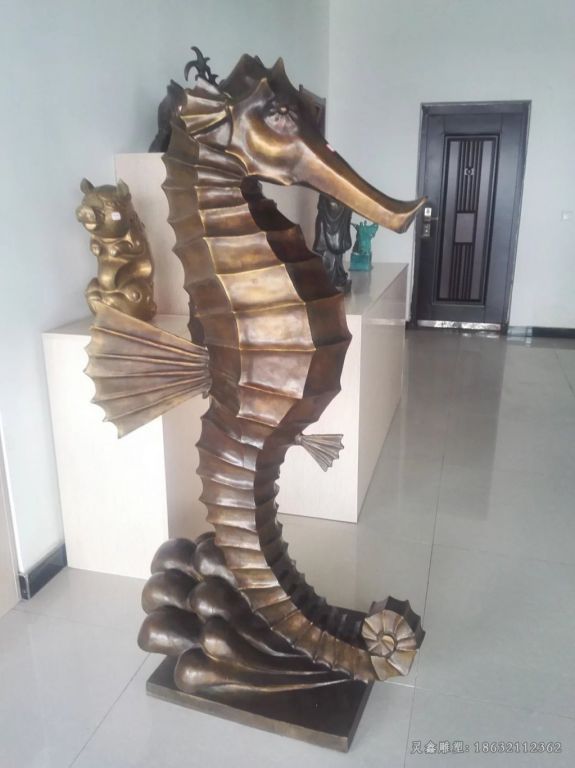 海马铜雕，铸铜海马雕塑 (2)