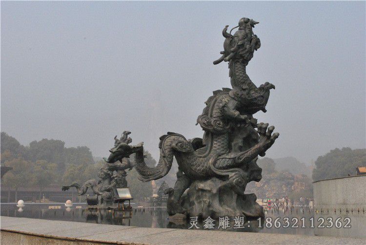 河北塑像厂家制作黄铜龙雕塑 景观铜像厂家制作抽象龙塑像6452