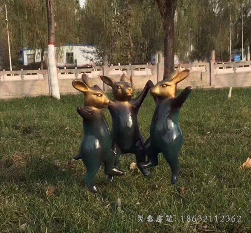 恒大地产玻璃钢兔子雕塑生态园碧桂园售楼处园林景观动物摆件定制34124_看图王