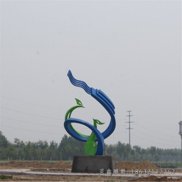 凤凰涅槃抽象不锈钢雕塑