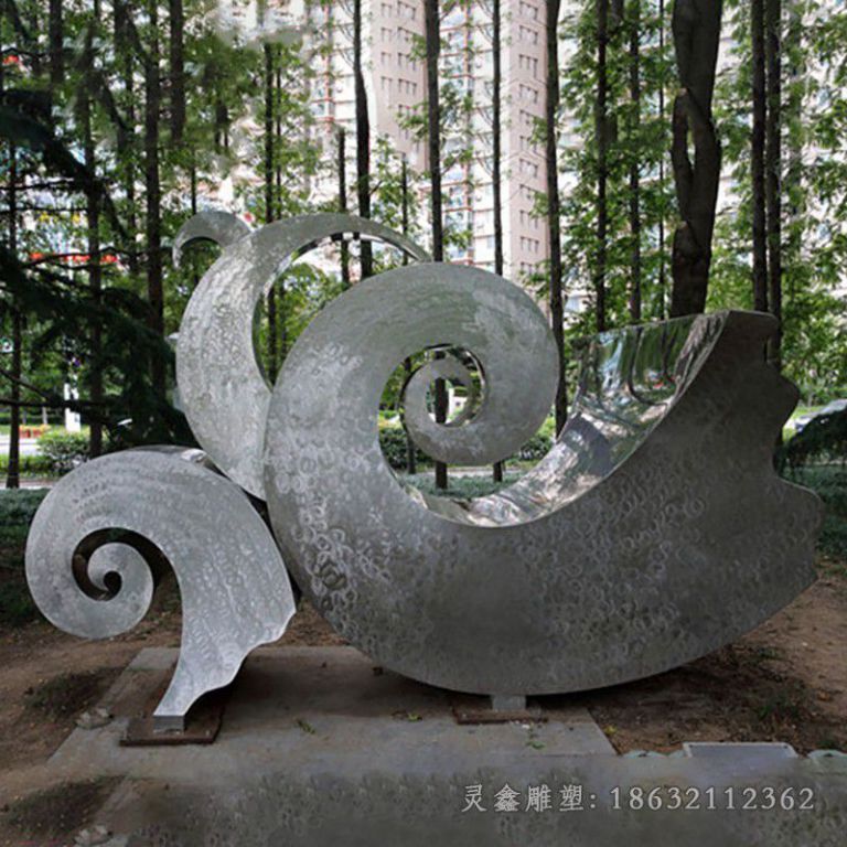 不锈钢海浪 抽象 园林景观雕塑