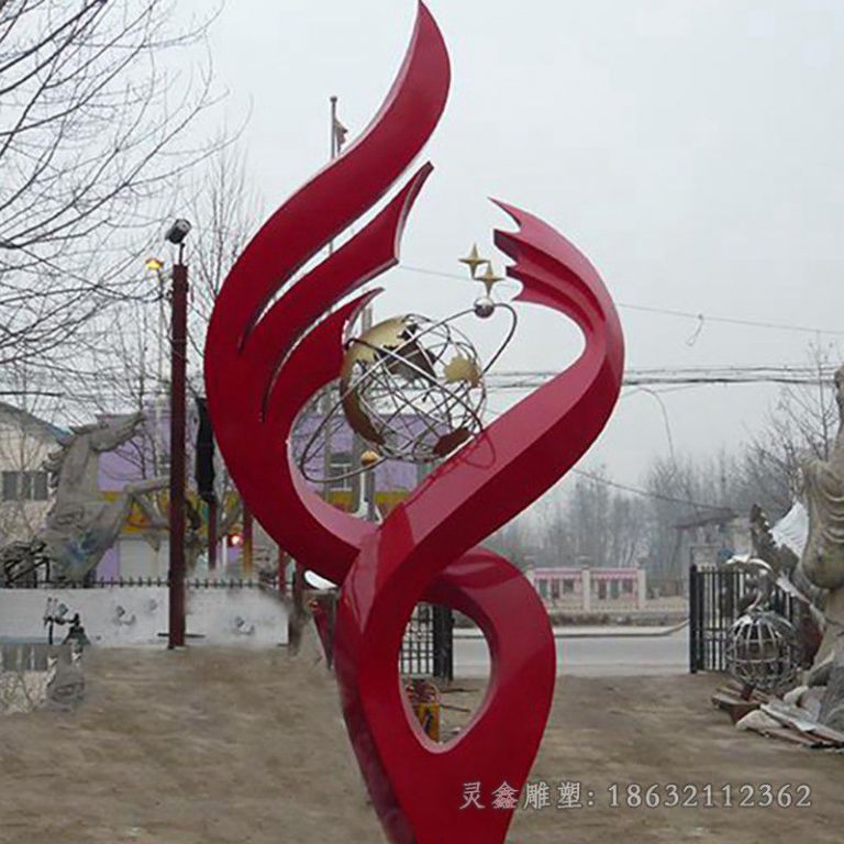 不锈钢抽象之球 广场景观雕塑