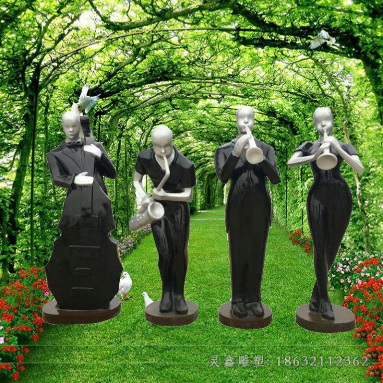 不锈钢吹拉弹唱雕塑 (1)