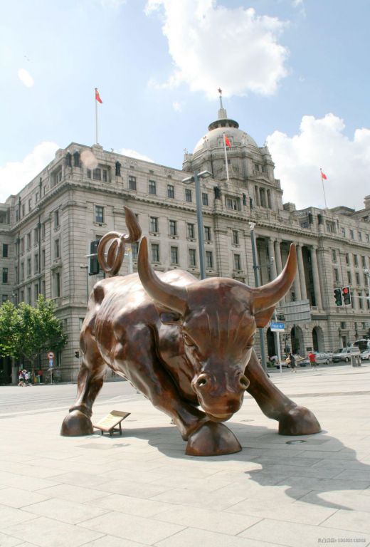 铜牛雕塑，华尔街牛 (2)