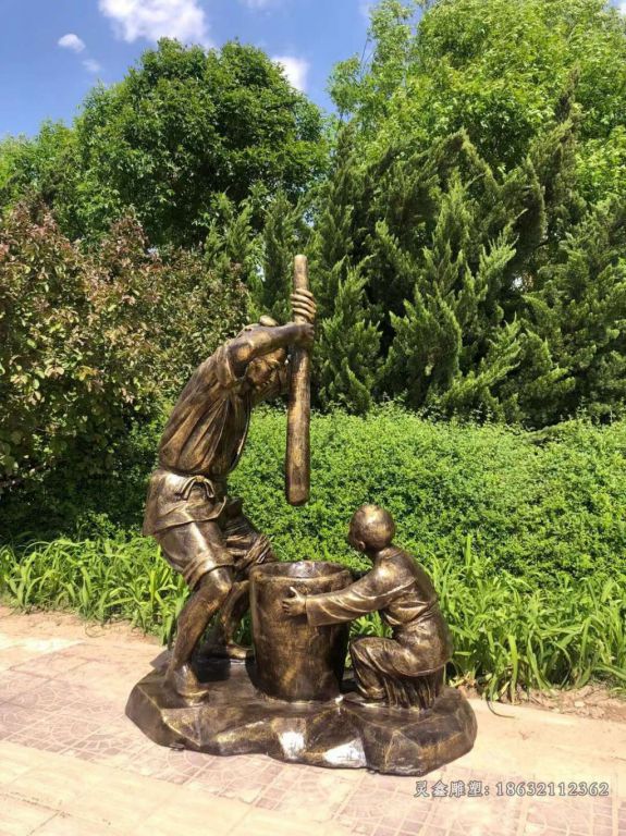 打糍粑公园景观铜雕
