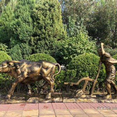 耕地牛农耕文化铜雕