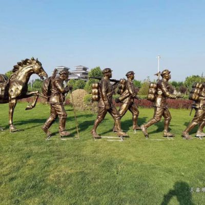 红军人物标志景观铜雕