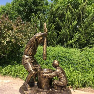 打糍粑公园景观铜雕